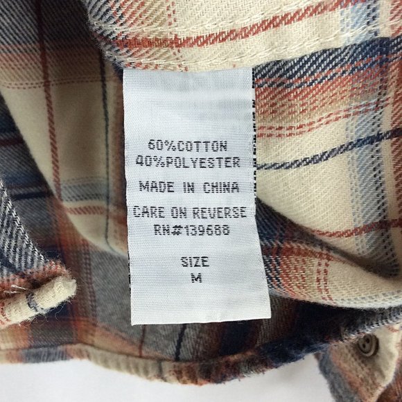 UNIVIBE Plaid Flannel Shirt Mens Size Medium Long Sleeve Button Down - Picture 6 of 6